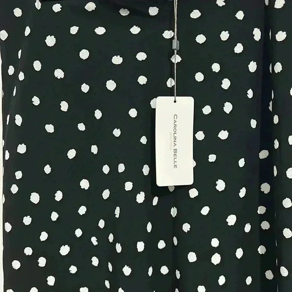 ❤️BNWT Carolina Belle Montreal polka dot midi Skirt size  8 in Black - Picture 3 of 3